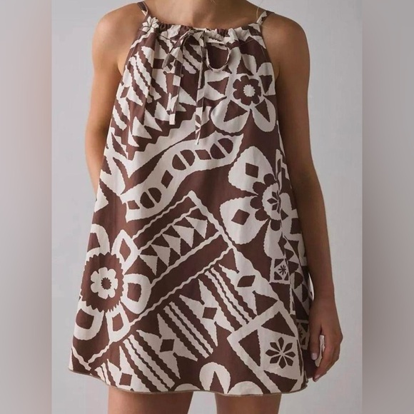 BDG Eva tie-front ruched strap trapeze mini dress - Picture 4 of 5